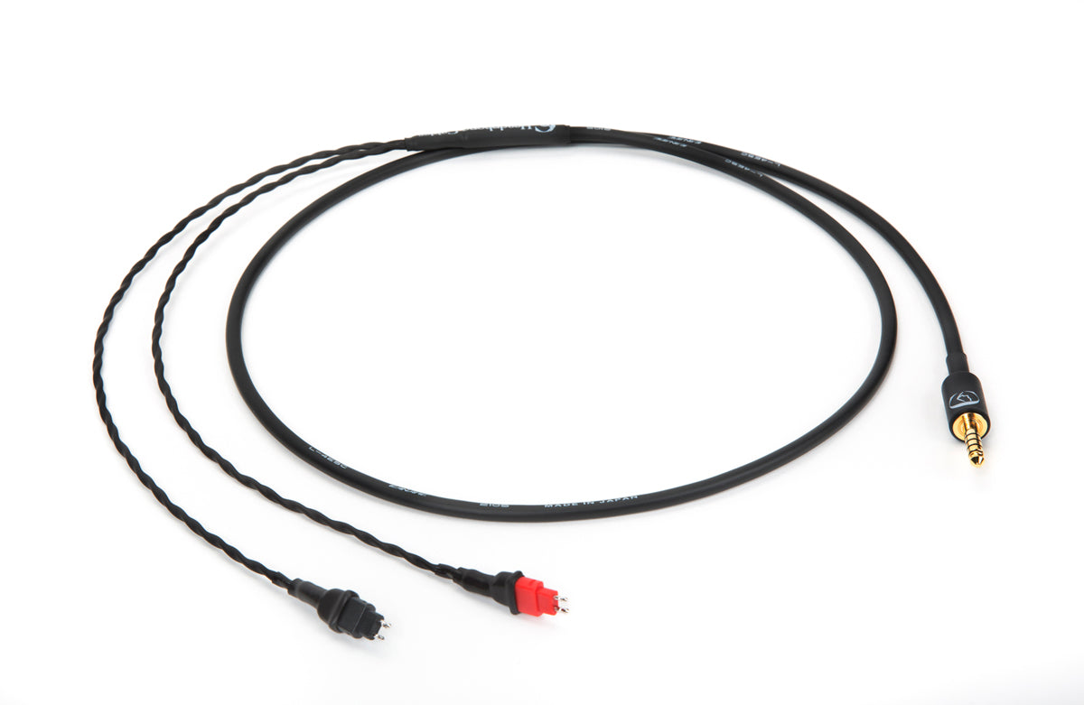 Close-up of 4ft Canare L-4E5C cable for Sennheiser HD 600, HD 650, HD 660S2 with 4.4mm TRRRS balanced plug