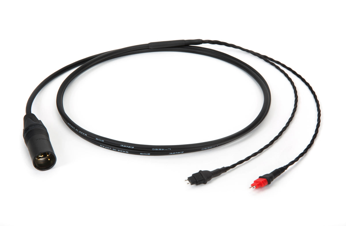 Close-up of 6ft Canare L-4E5C cable for Sennheiser HD 600, HD 650, HD 660S2 with 4-pin XLR plug