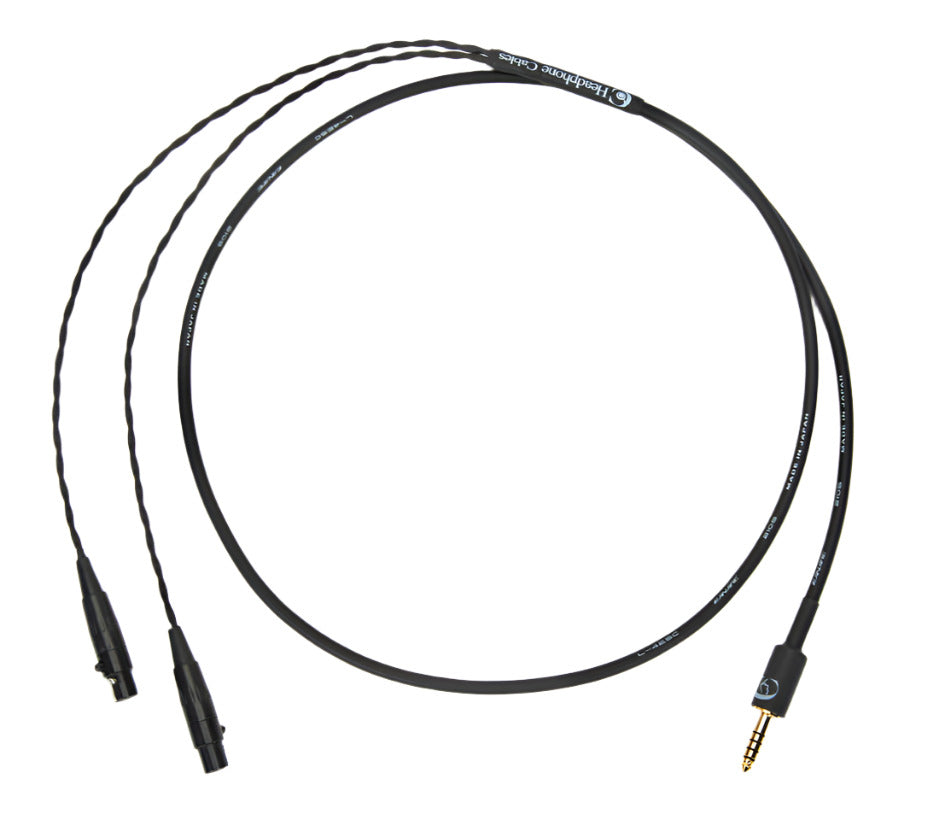 4ft Canare L-4E5C universal cable with dual mini 4-pin XLR connectors and 4.4mm TRRRS balanced plug
