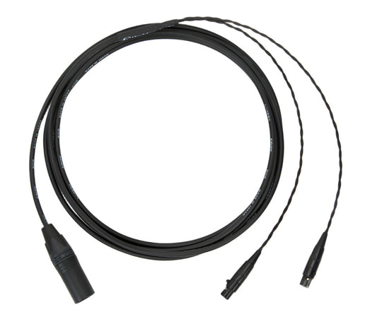 10ft Canare L-4E5C universal cable with dual mini 4-pin XLR connectors and balanced 4-pin XLR plug