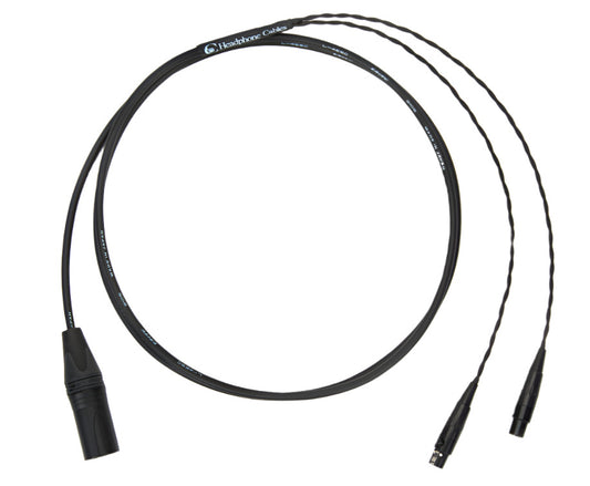 6ft Canare L-4E5C universal cable with dual mini 4-pin XLR connectors and balanced 4-pin XLR plug