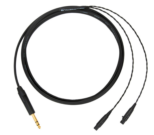 10ft Canare L-4E5C universal cable with dual mini 4-pin XLR connectors and 1/4" TRS plug