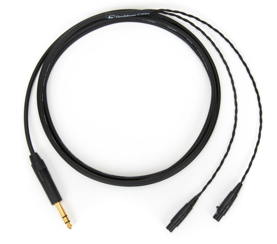 10ft Canare L-4E5C universal cable with dual mini 4-pin XLR connectors and 1/4" TRS plug